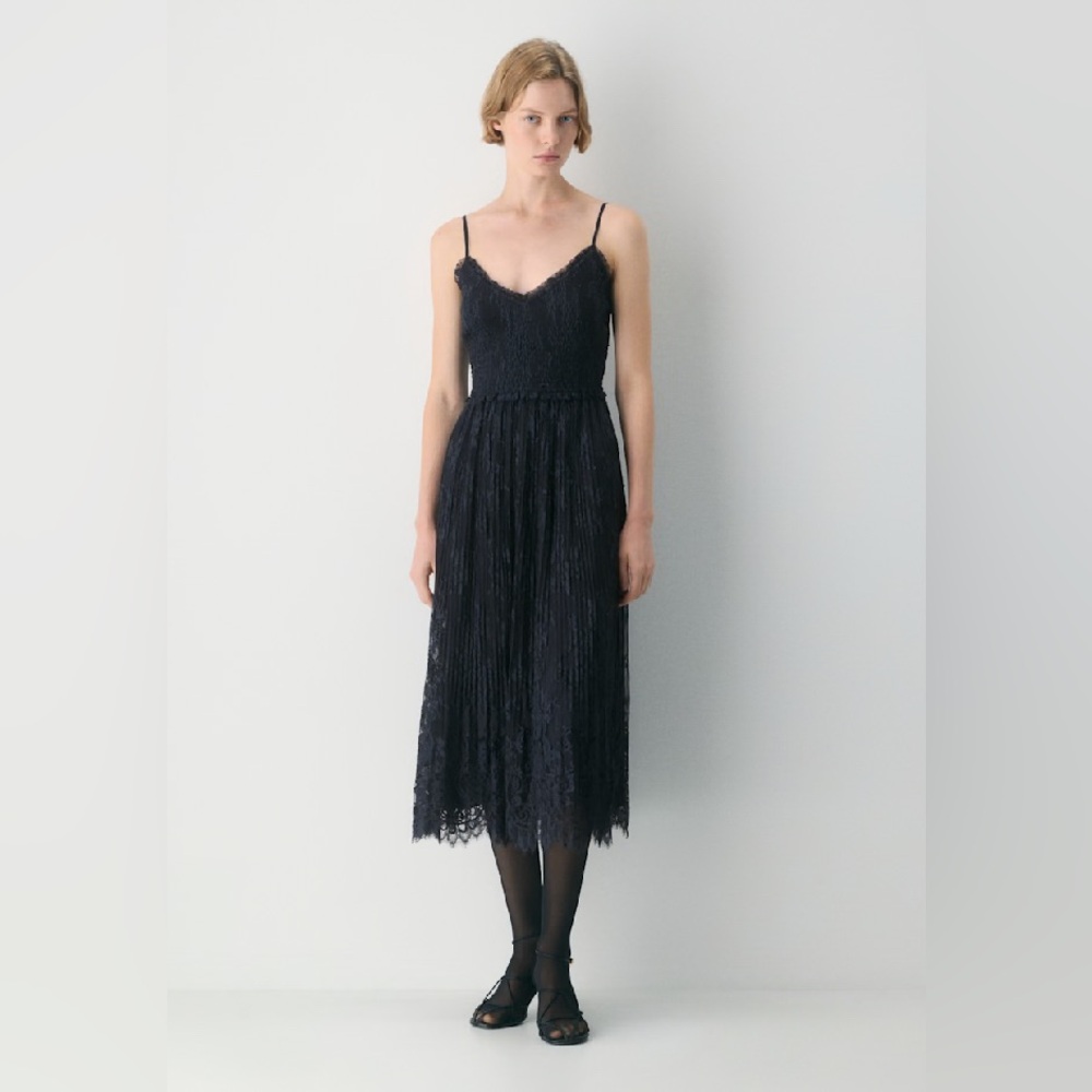 NEW Aritzia Black Tuberose Lace tiered Midi Dress Size XS